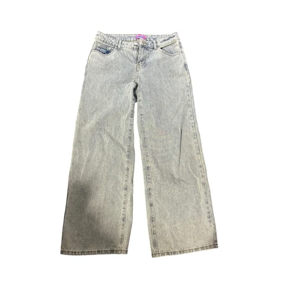 Edikted Light Wash Blue Wide Leg Jeans M - Picture 2 of 7